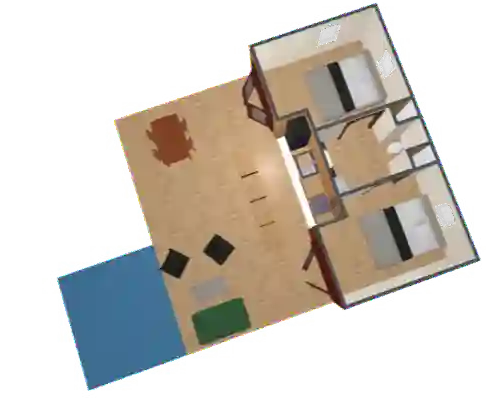 Our flamboyant lodge is surrounded by a tropical garden where you can enjoy complete privacy.